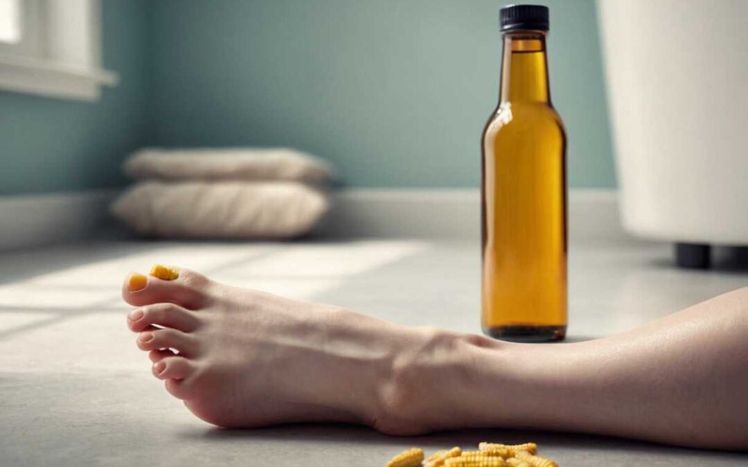 cor au pied remède de grand-mère: vinaigre, huile et prévention
